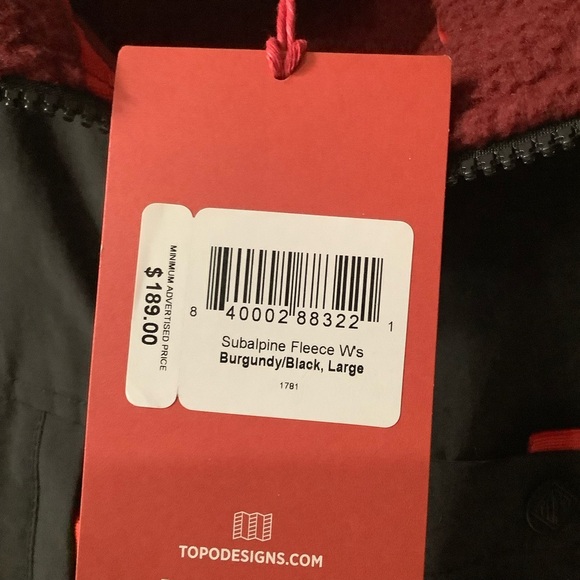 Topo Designs Women’s Large Subalpine Fleece Jacket - Picture 5 of 8
